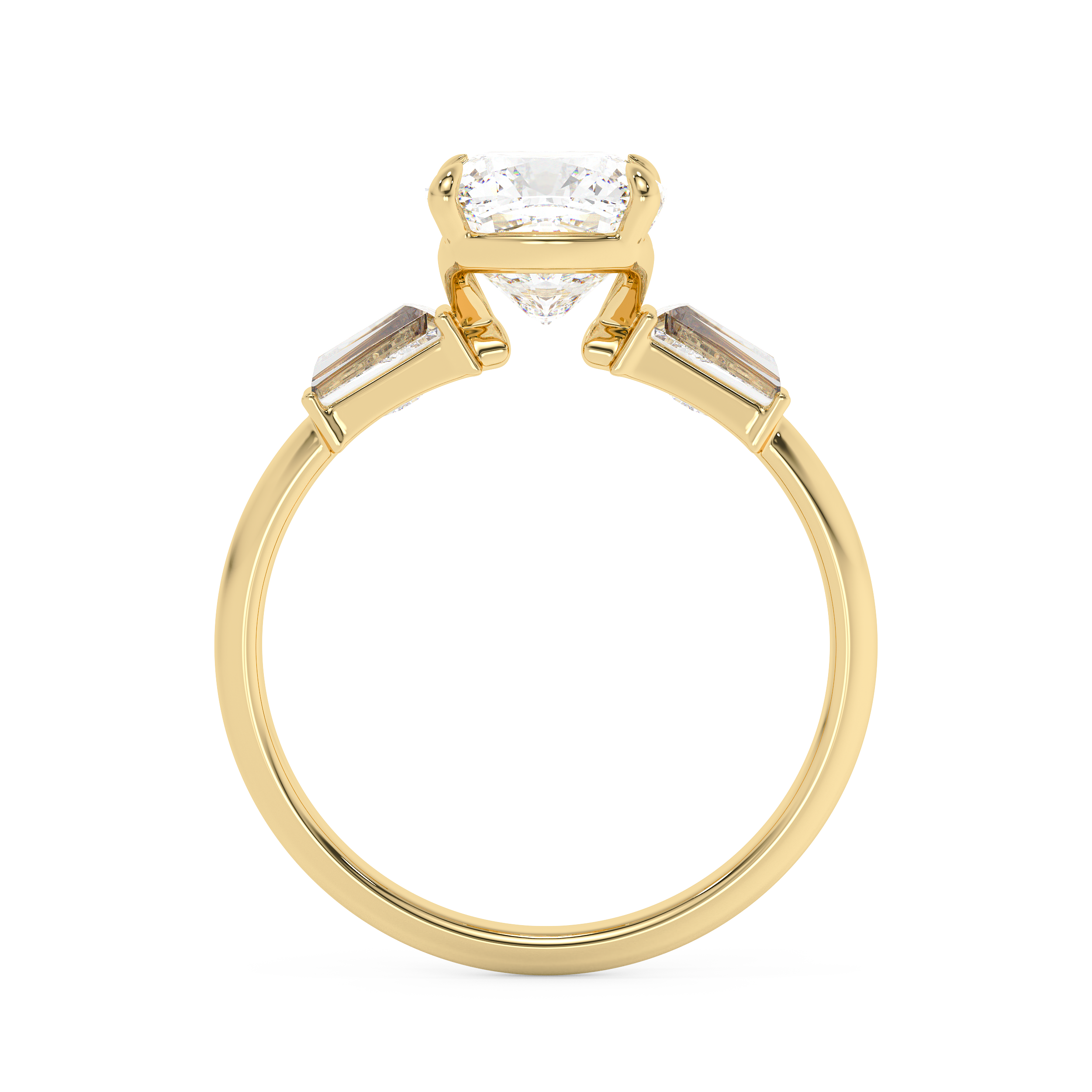 Cushion Three Stone Lab Grown Diamond Engagement Ring