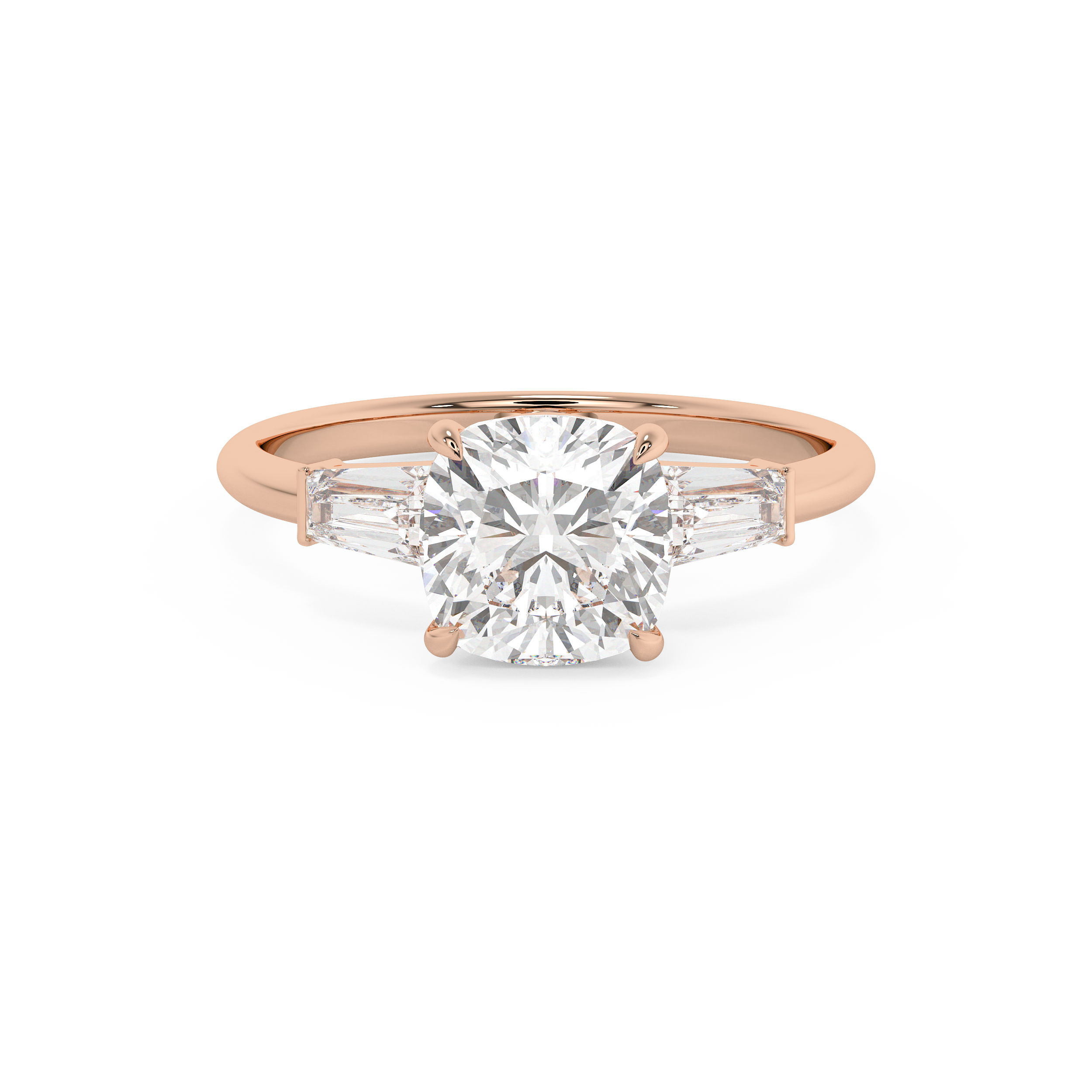 Cushion Three Stone Lab Grown Diamond Engagement Ring