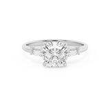 Cushion Three Stone Lab Grown Diamond Engagement Ring
