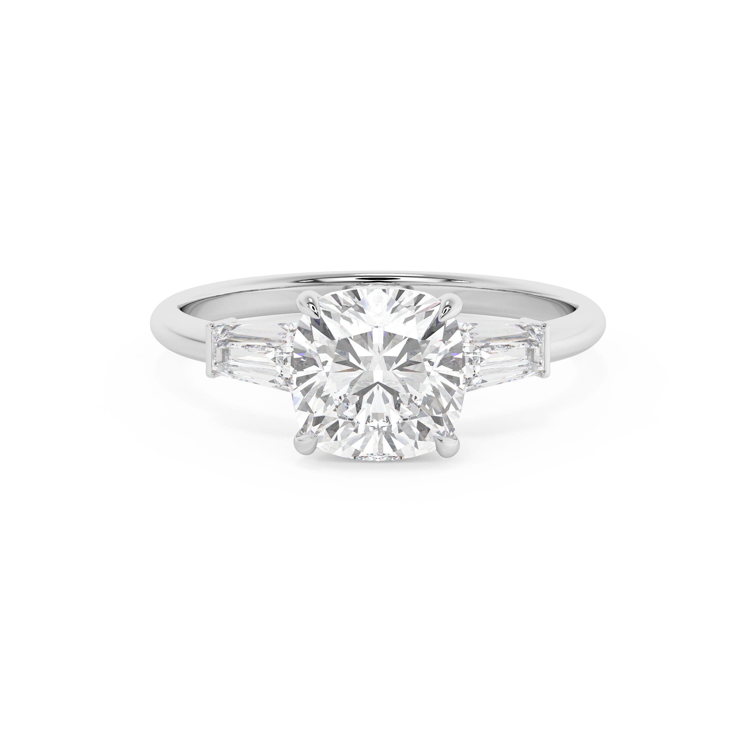 Cushion Three Stone Lab Grown Diamond Engagement Ring
