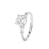 Cushion Three Stone Lab Grown Diamond Engagement Ring
