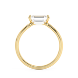 East West Emerald Solitaire Lab Grown Diamond Engagement Ring
