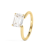 East West Emerald Solitaire Lab Grown Diamond Engagement Ring