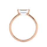 East West Emerald Solitaire Lab Grown Diamond Engagement Ring