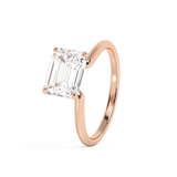East West Emerald Solitaire Lab Grown Diamond Engagement Ring