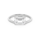 East West Emerald Solitaire Lab Grown Diamond Engagement Ring