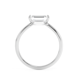 East West Emerald Solitaire Lab Grown Diamond Engagement Ring
