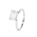 East West Emerald Solitaire Lab Grown Diamond Engagement Ring