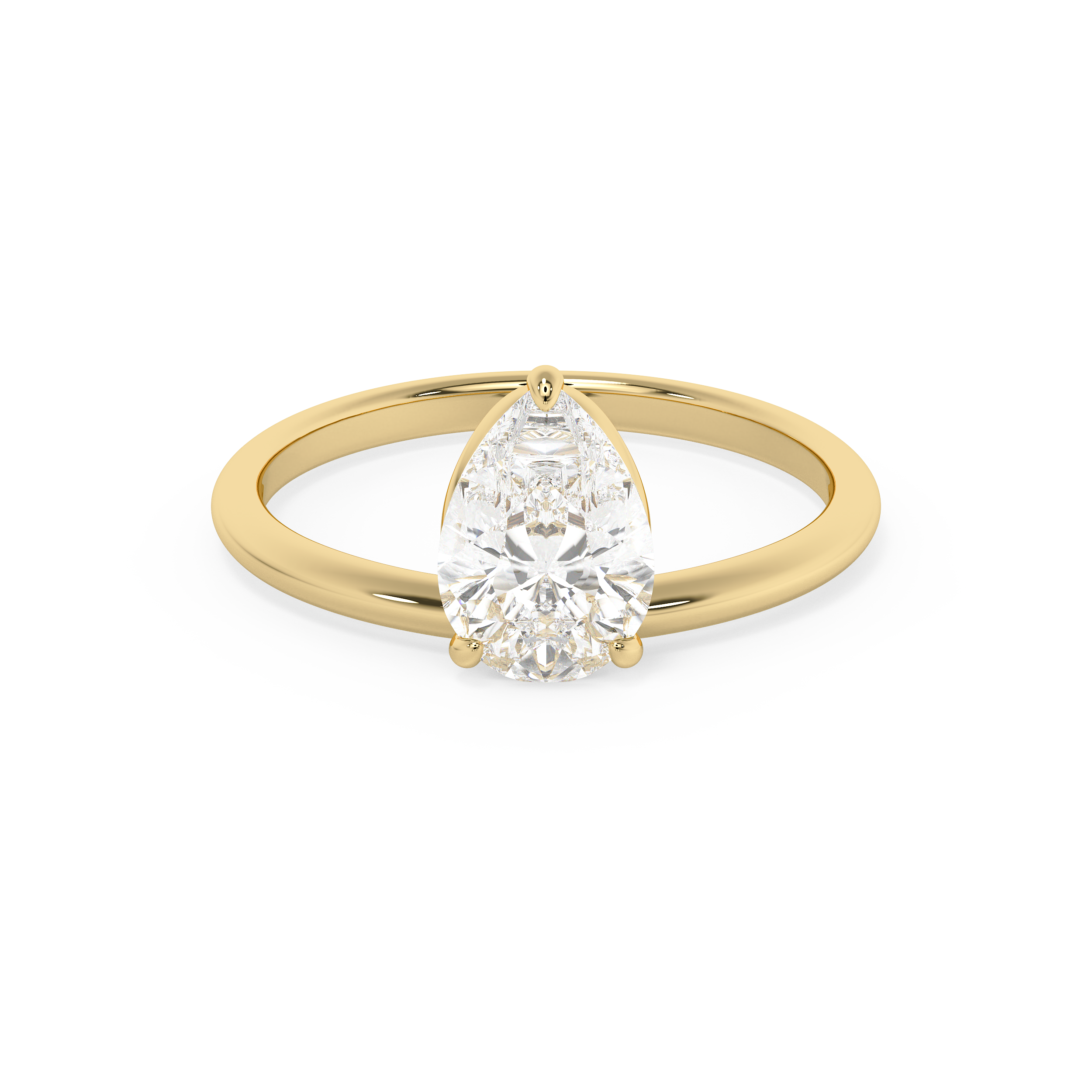 Pear Solitaire Lab Grown Diamond Engagement Ring