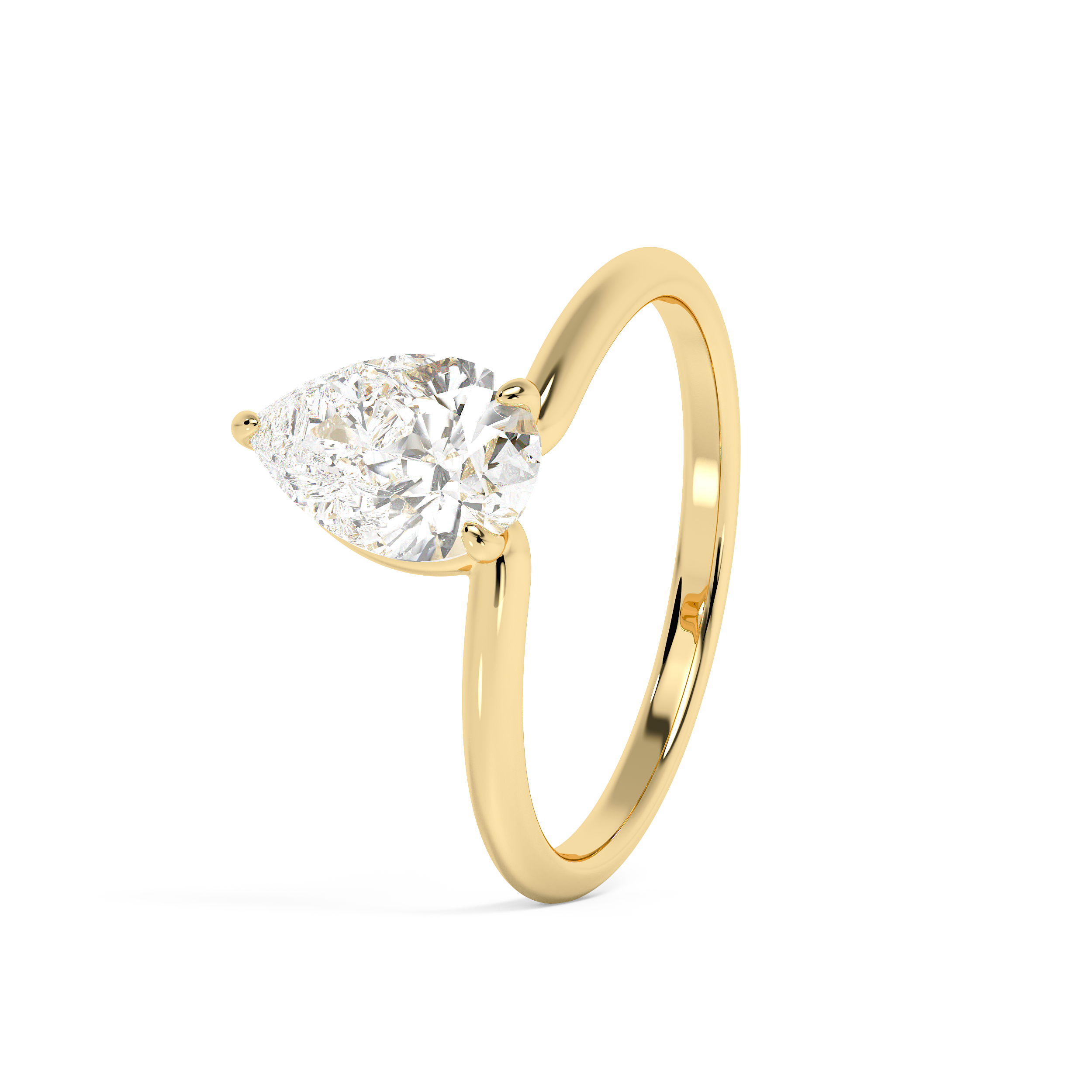 Pear Solitaire Lab Grown Diamond Engagement Ring