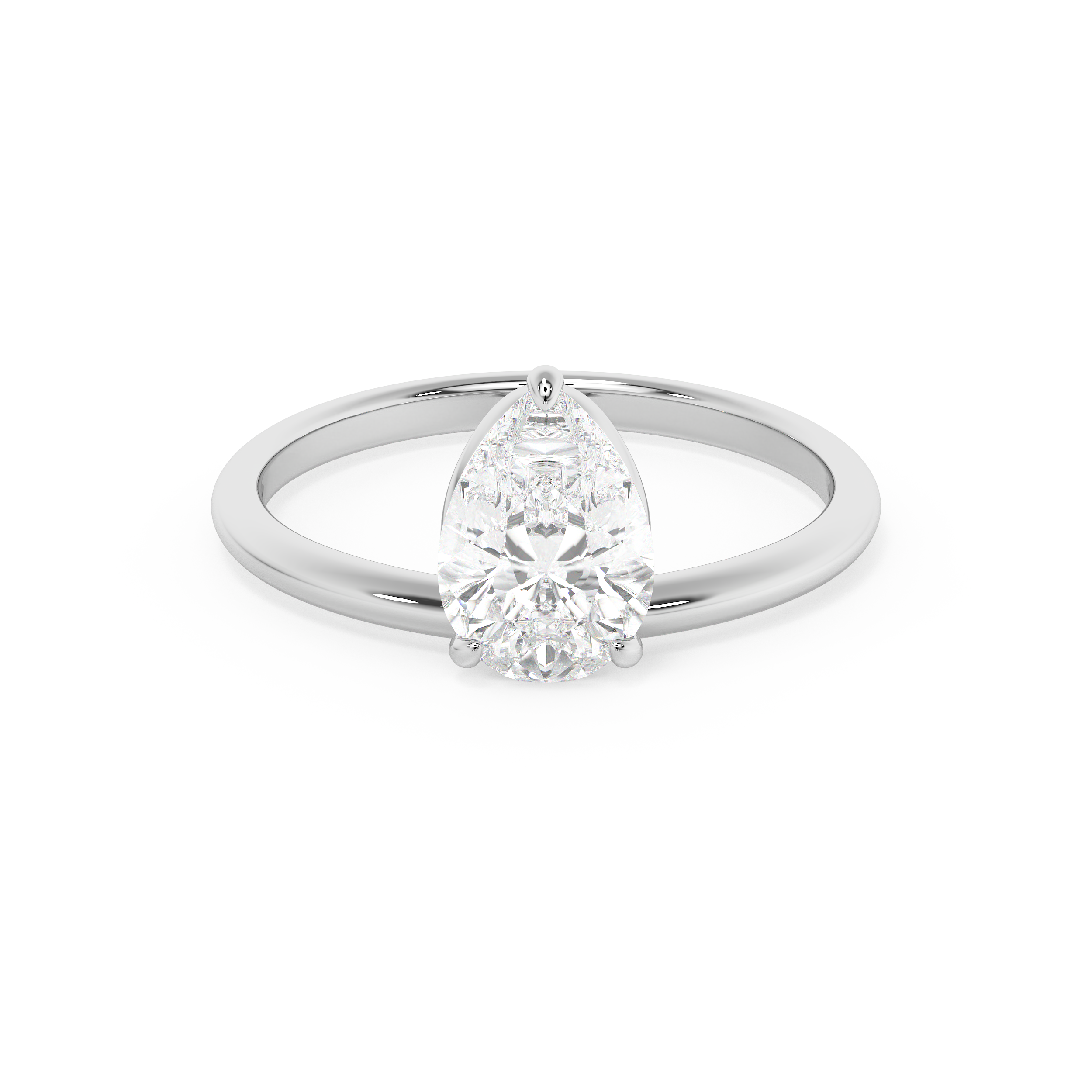 Pear Solitaire Lab Grown Diamond Engagement Ring