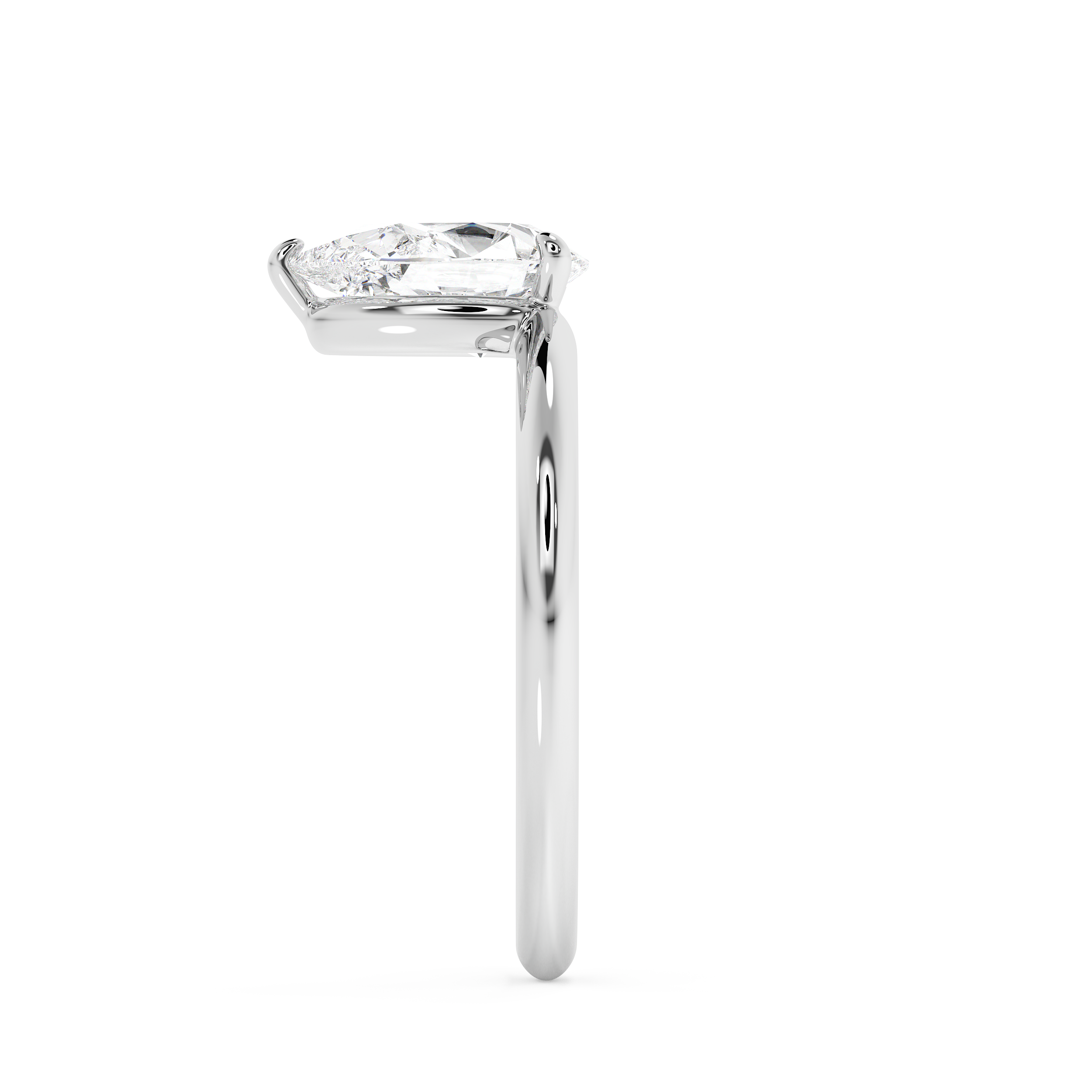 Pear Solitaire Lab Grown Diamond Engagement Ring