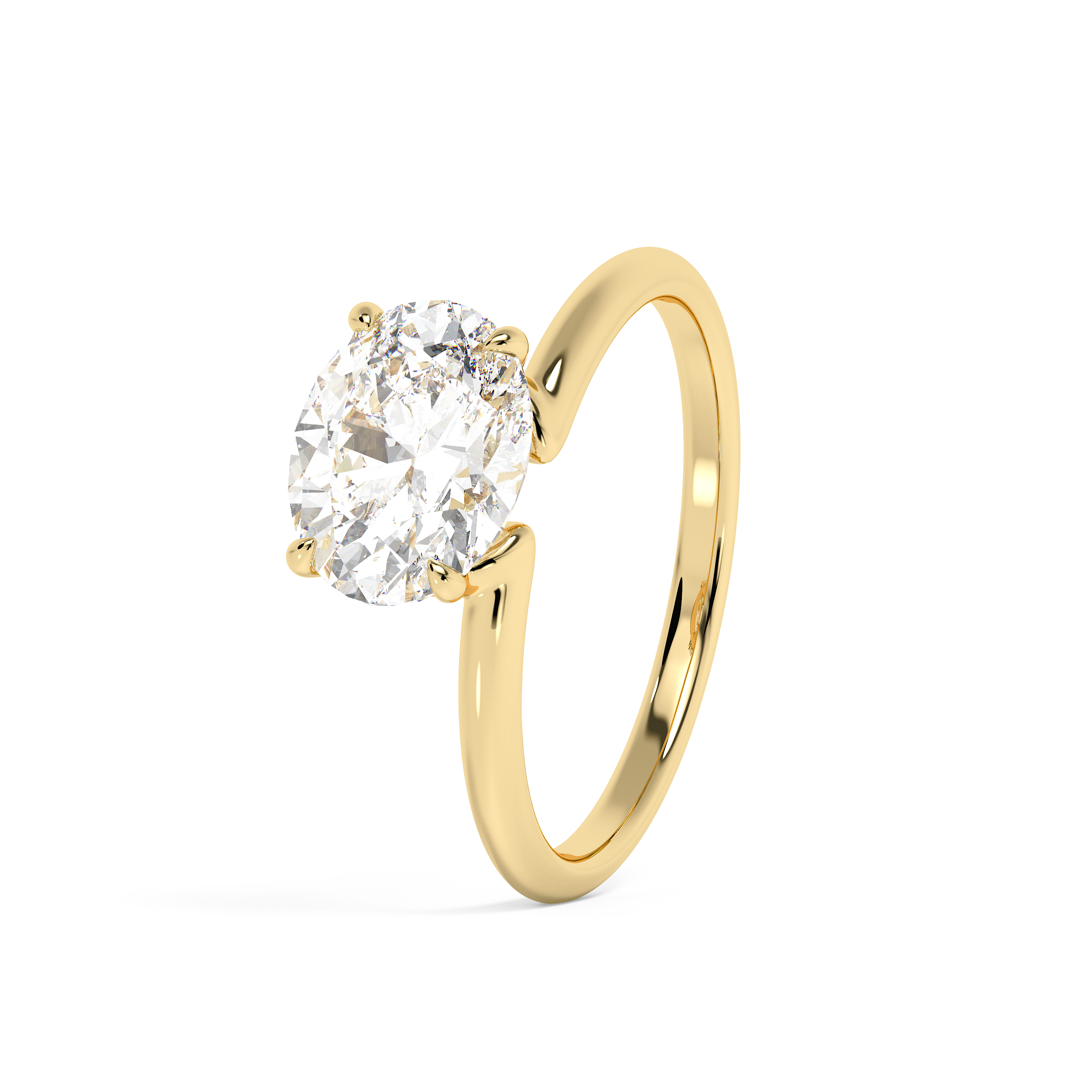 East West Oval Solitaire Lab Grown Diamond Engagement Ring