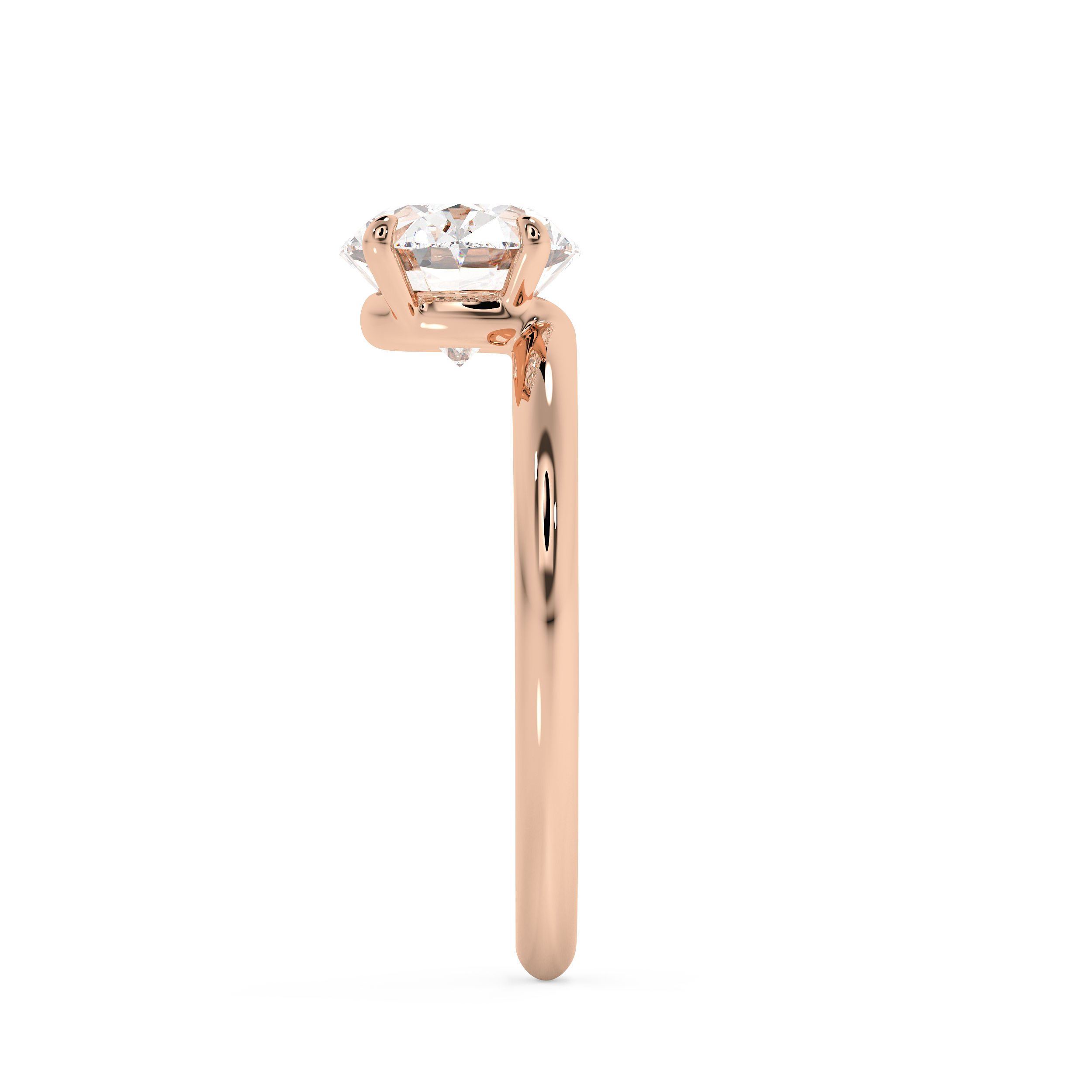 East West Oval Solitaire Lab Grown Diamond Engagement Ring