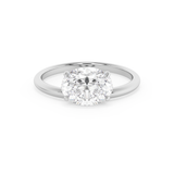 East West Oval Solitaire Lab Grown Diamond Engagement Ring