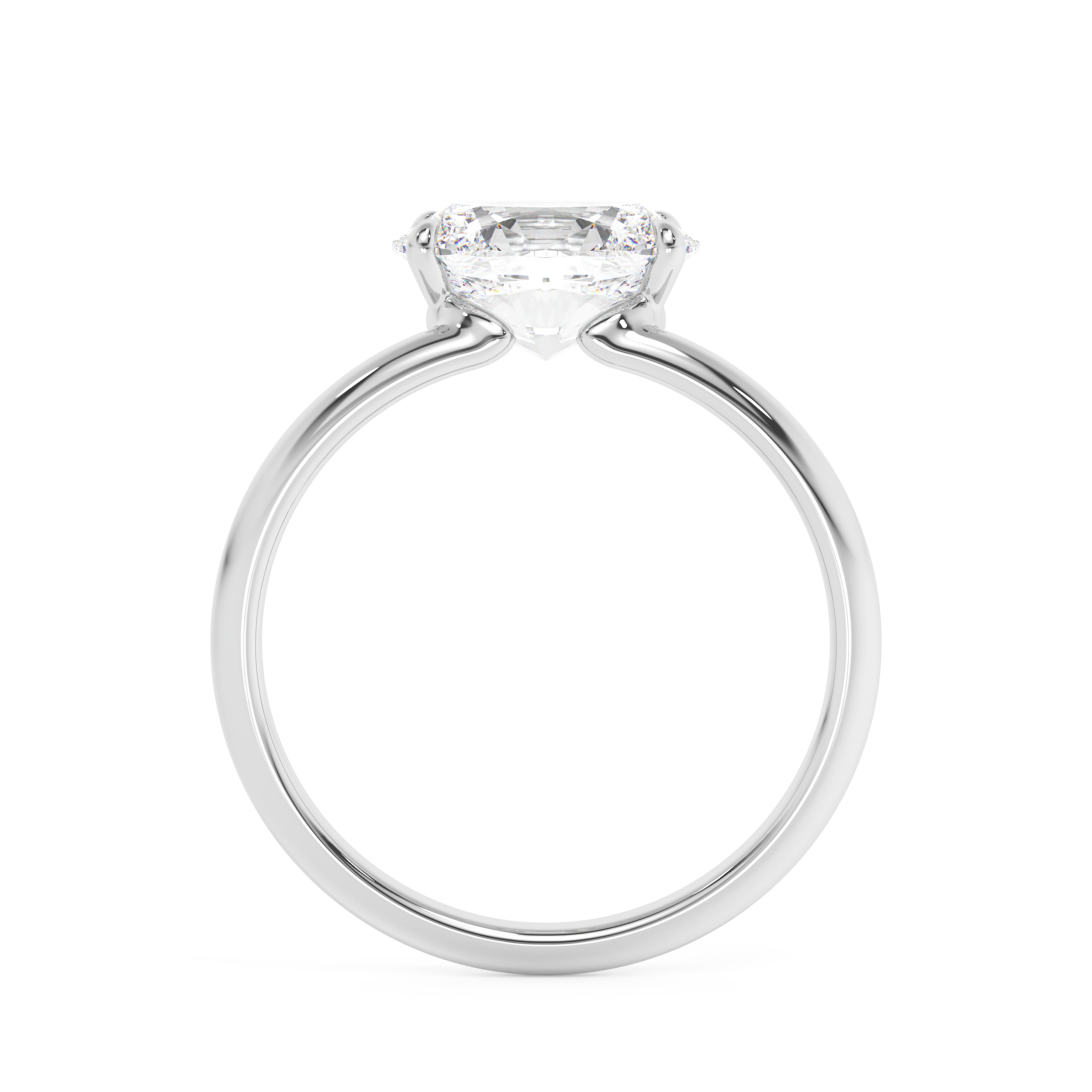 East West Oval Solitaire Lab Grown Diamond Engagement Ring
