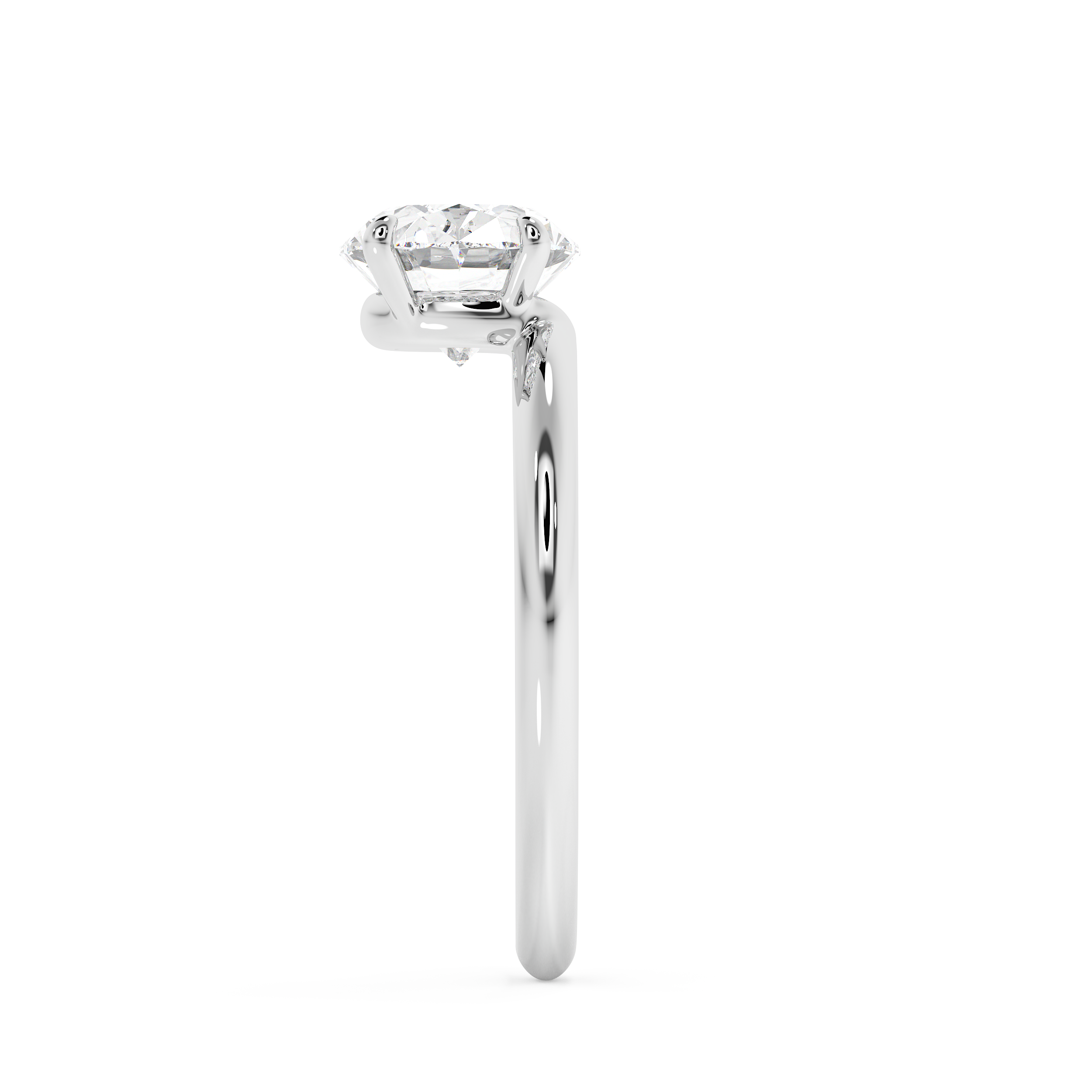East West Oval Solitaire Lab Grown Diamond Engagement Ring
