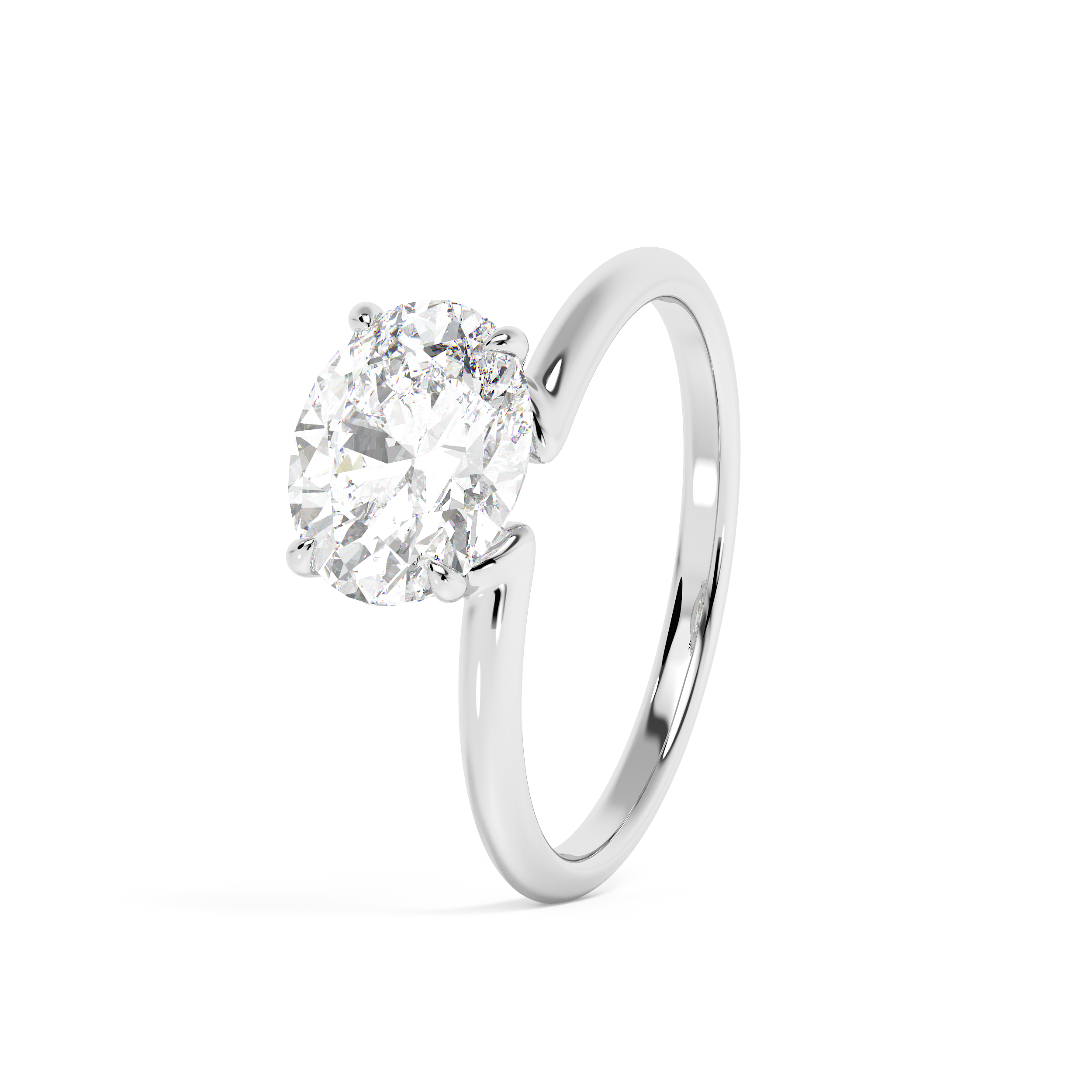 East West Oval Solitaire Lab Grown Diamond Engagement Ring