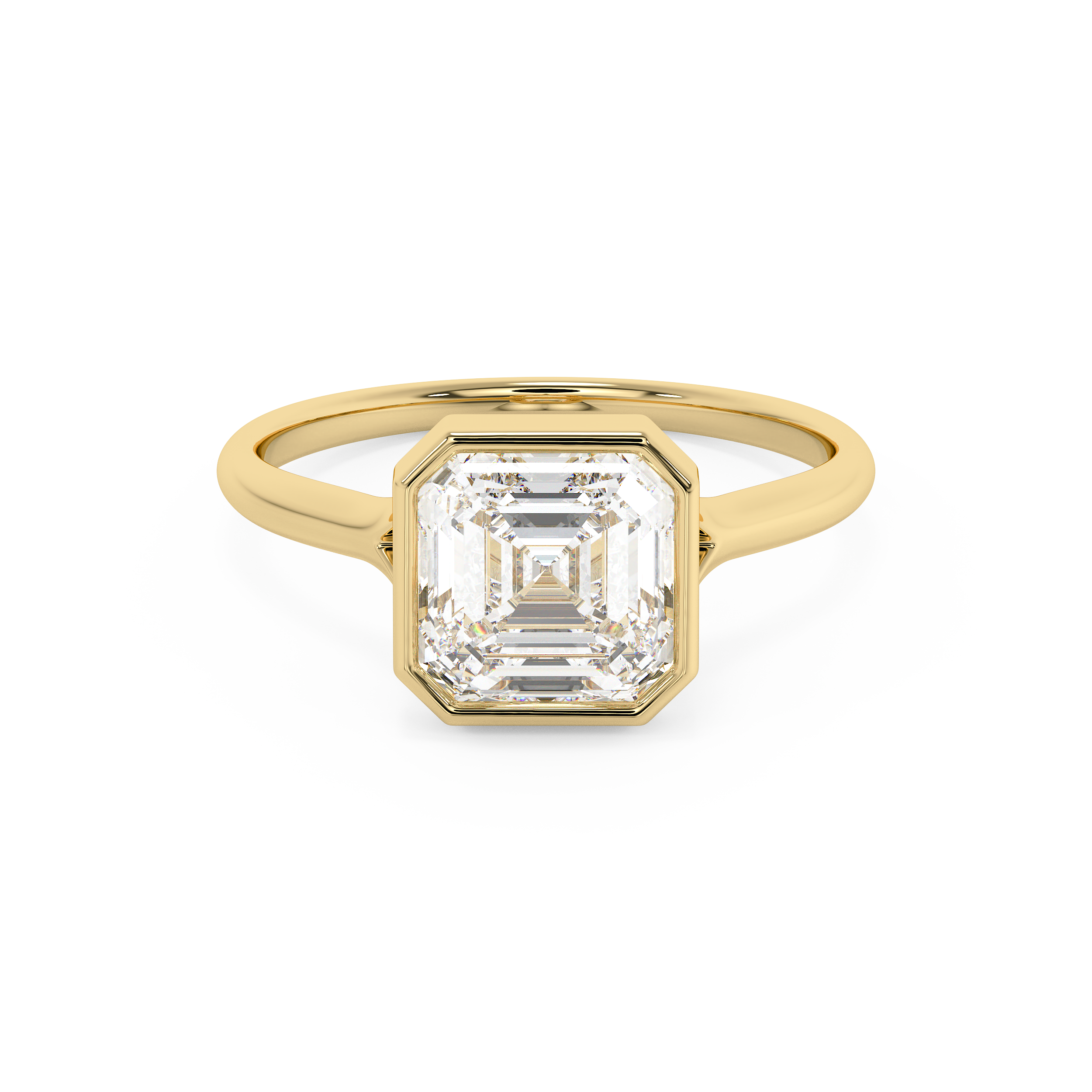 Asscher Bezel Lab Grown Diamond Engagement Ring