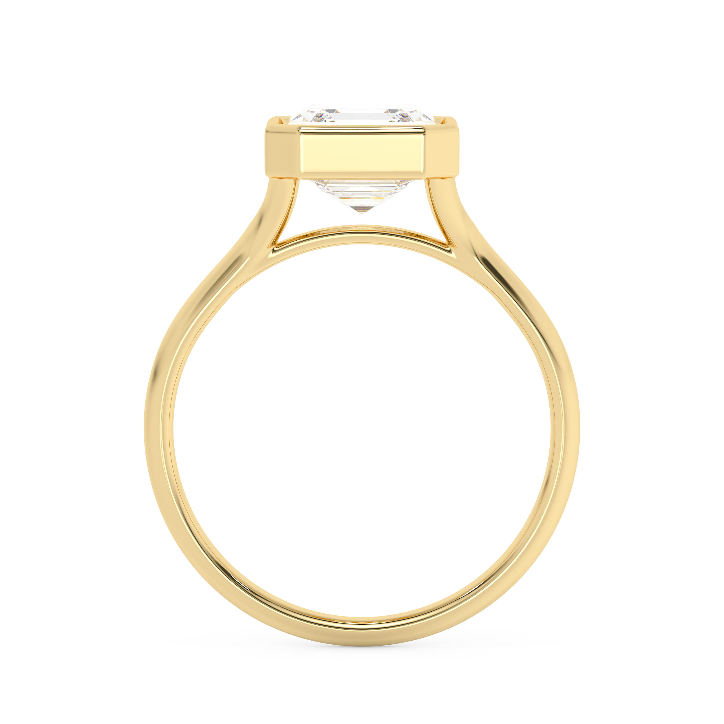 Asscher Bezel Lab Grown Diamond Engagement Ring