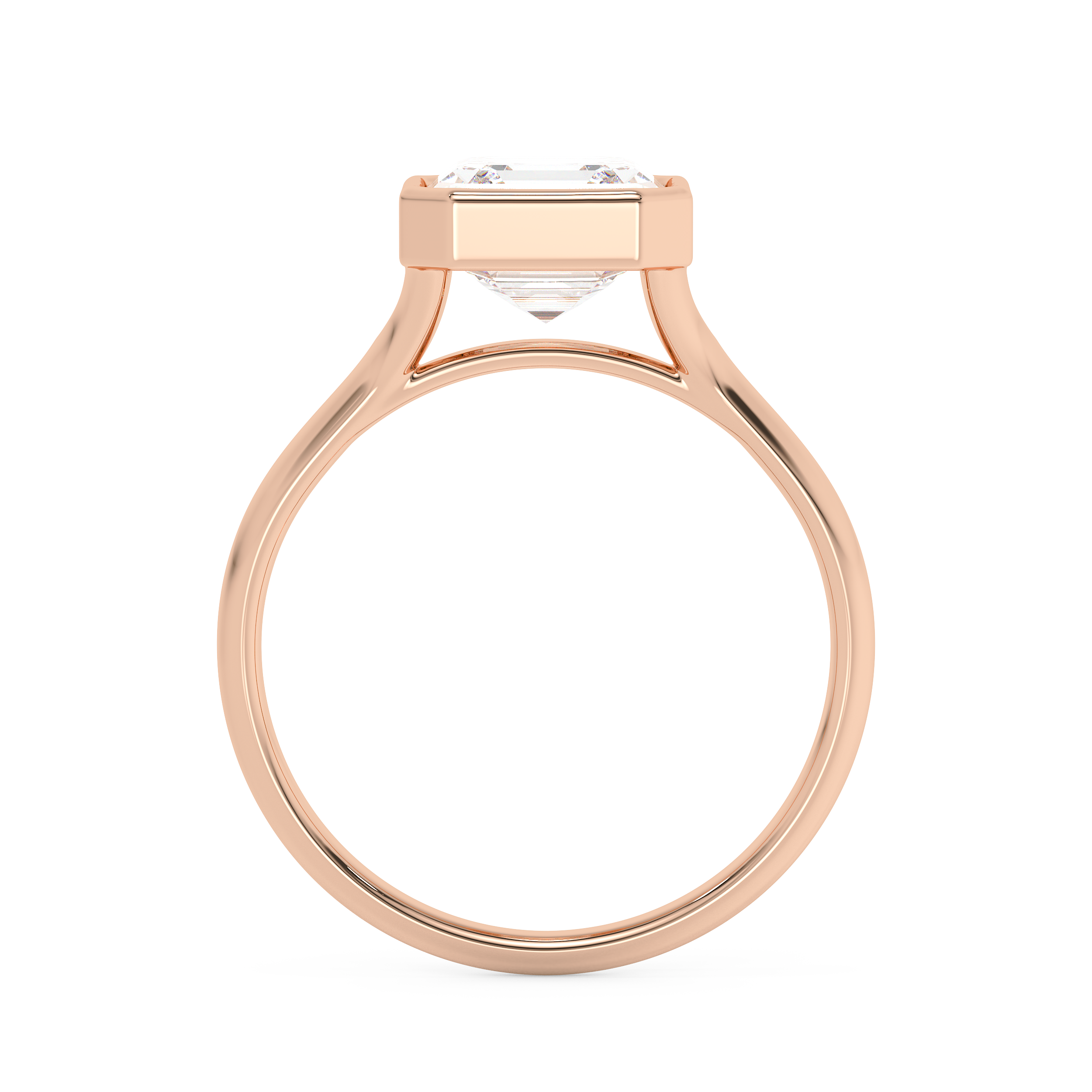 Asscher Bezel Lab Grown Diamond Engagement Ring