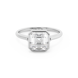 Asscher Bezel Lab Grown Diamond Engagement Ring