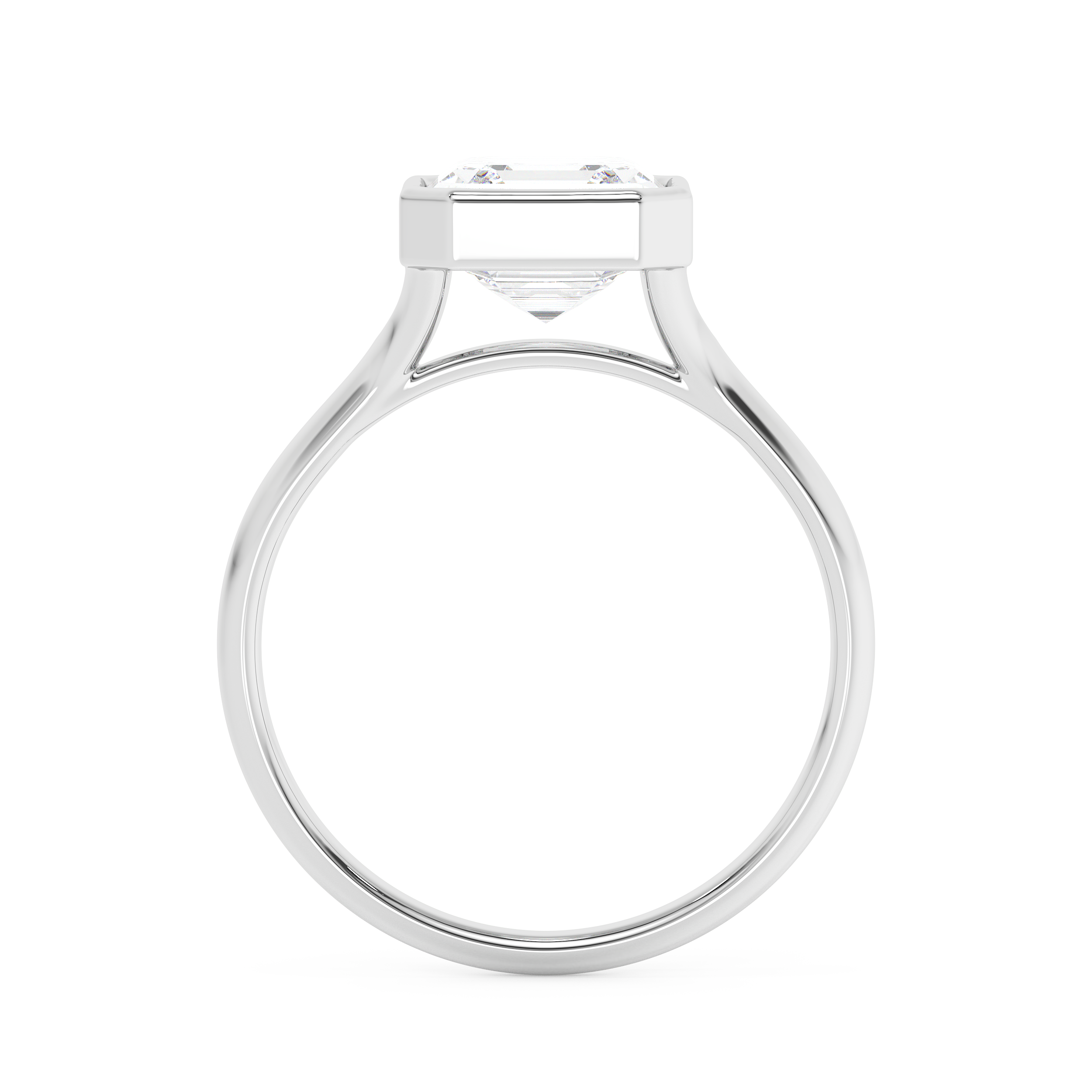 Asscher Bezel Lab Grown Diamond Engagement Ring