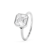 Asscher Bezel Lab Grown Diamond Engagement Ring