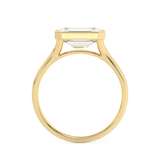 East West Emerald Bezel Lab Grown Diamond Engagement Ring