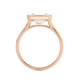 East West Emerald Bezel Lab Grown Diamond Engagement Ring