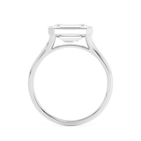 East West Emerald Bezel Lab Grown Diamond Engagement Ring