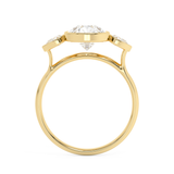 Pear Three Stone Bezel Lab Grown Diamond Engagement Ring