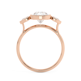 Pear Three Stone Bezel Lab Grown Diamond Engagement Ring