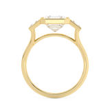 Asscher Three Stone Bezel Lab Grown Diamond Engagement Ring