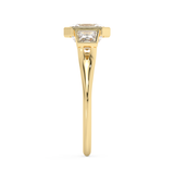 Asscher Three Stone Bezel Lab Grown Diamond Engagement Ring