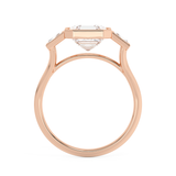 Asscher Three Stone Bezel Lab Grown Diamond Engagement Ring