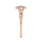 Asscher Three Stone Bezel Lab Grown Diamond Engagement Ring