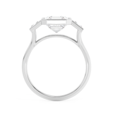 Asscher Three Stone Bezel Lab Grown Diamond Engagement Ring