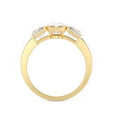 Cushion Bezel Three Stone Lab Grown Diamond Engagement Ring