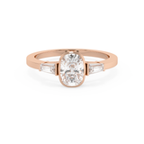 Cushion Bezel Three Stone Lab Grown Diamond Engagement Ring