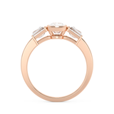 Cushion Bezel Three Stone Lab Grown Diamond Engagement Ring