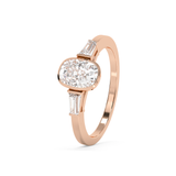 Cushion Bezel Three Stone Lab Grown Diamond Engagement Ring
