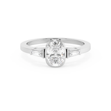 Cushion Bezel Three Stone Lab Grown Diamond Engagement Ring