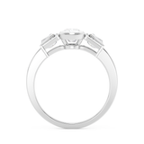 Cushion Bezel Three Stone Lab Grown Diamond Engagement Ring
