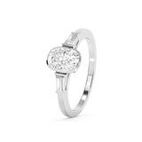 Cushion Bezel Three Stone Lab Grown Diamond Engagement Ring