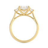 Asscher Three Stone Lab Grown Diamond Engagement Ring