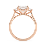 Asscher Three Stone Lab Grown Diamond Engagement Ring