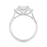 Asscher Three Stone Lab Grown Diamond Engagement Ring