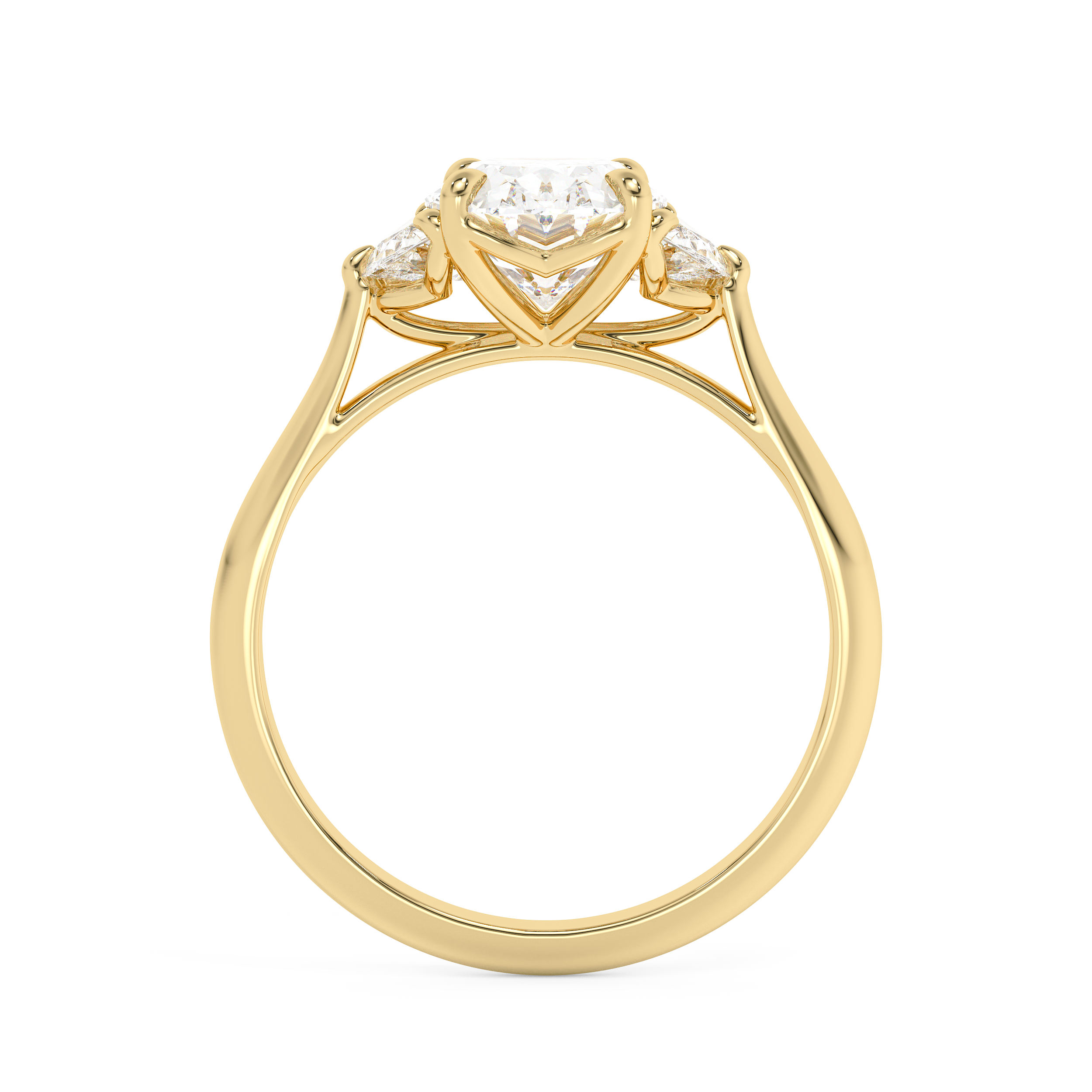 Oval Three Stone Lab Grown Diamond Engagement Ring