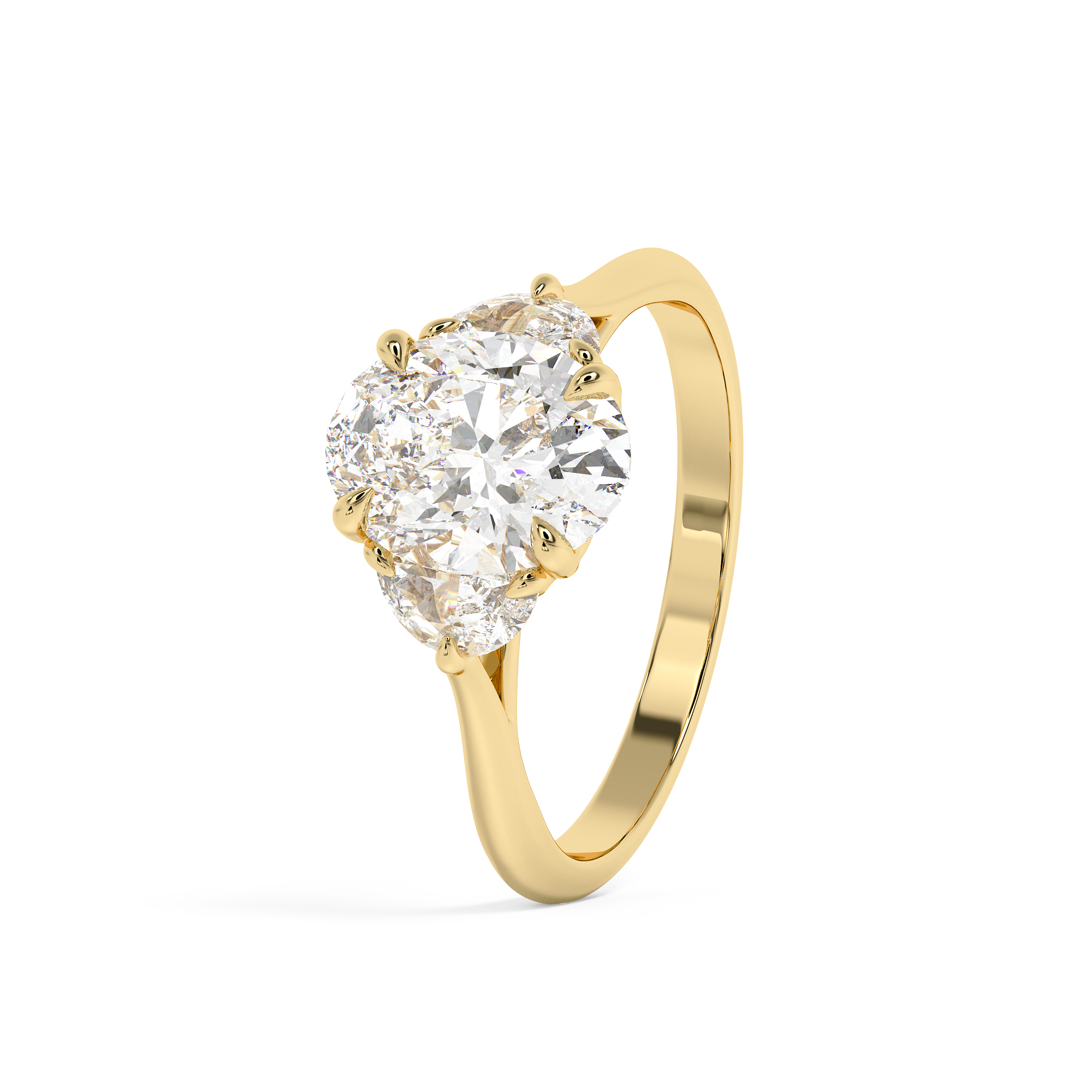 Oval Three Stone Lab Grown Diamond Engagement Ring